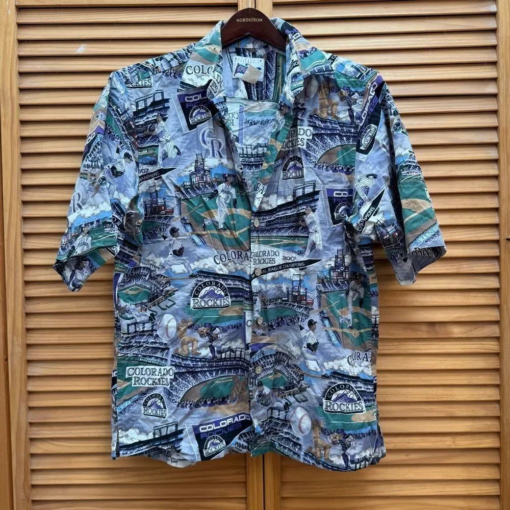 Reyn Spooner Colorado Rockies Themed button up size medium